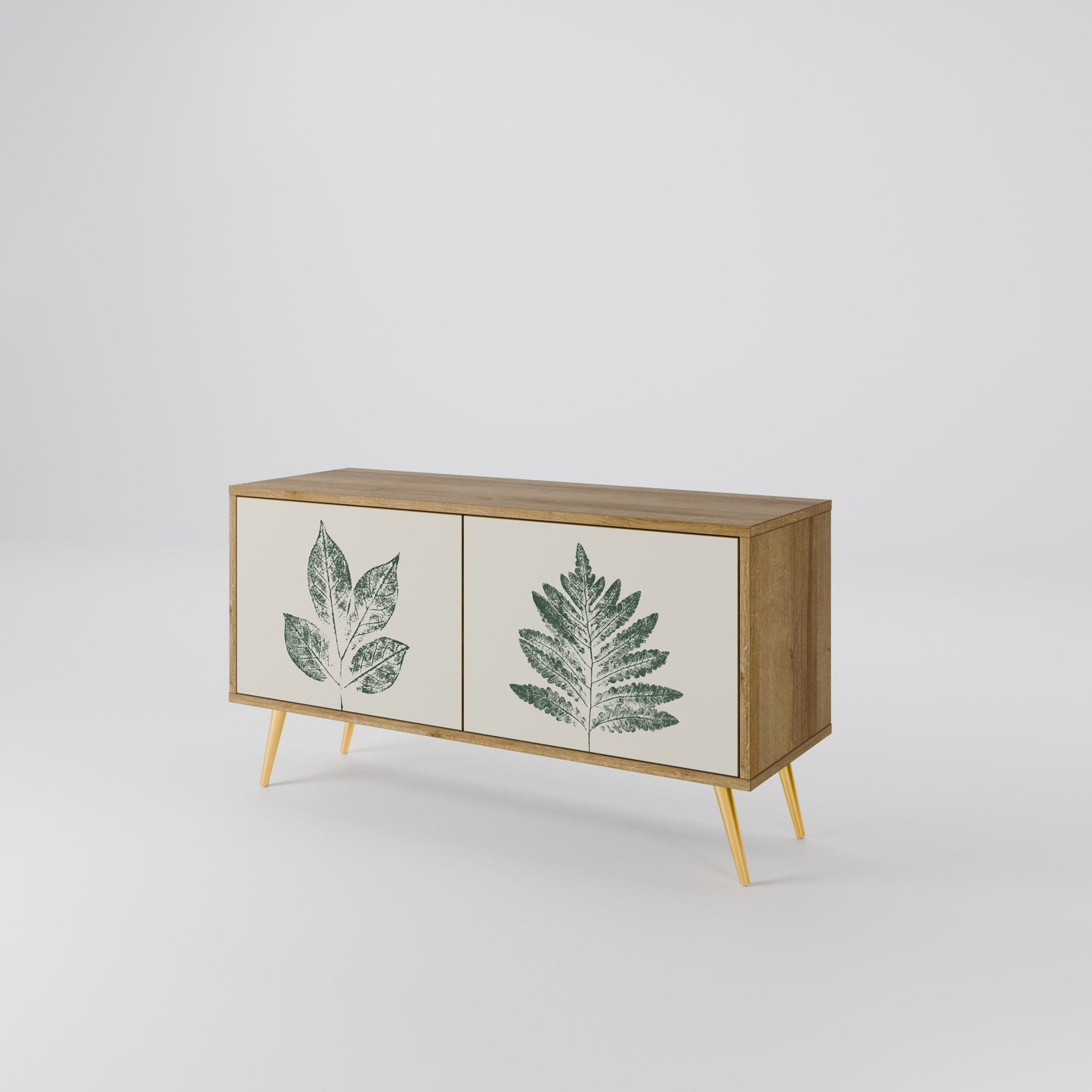 GREEN LEAFY STAMPS Mueble de TV Compacto de 2 puertas
