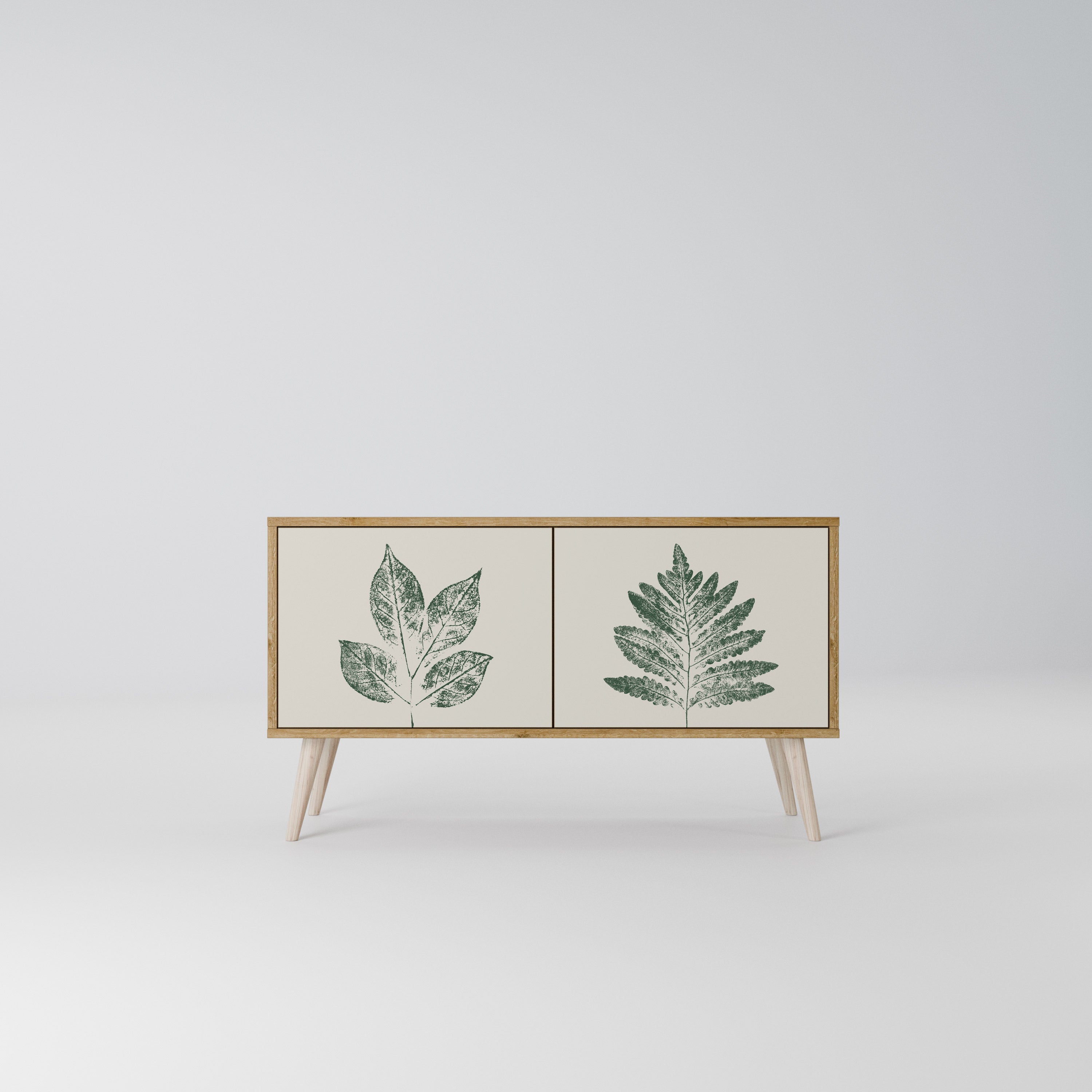 GREEN LEAFY STAMPS Mueble de TV Compacto de 2 puertas