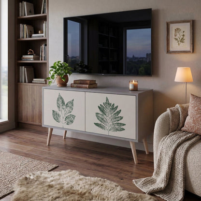 GREEN LEAFY STAMPS Mueble de TV Compacto de 2 puertas