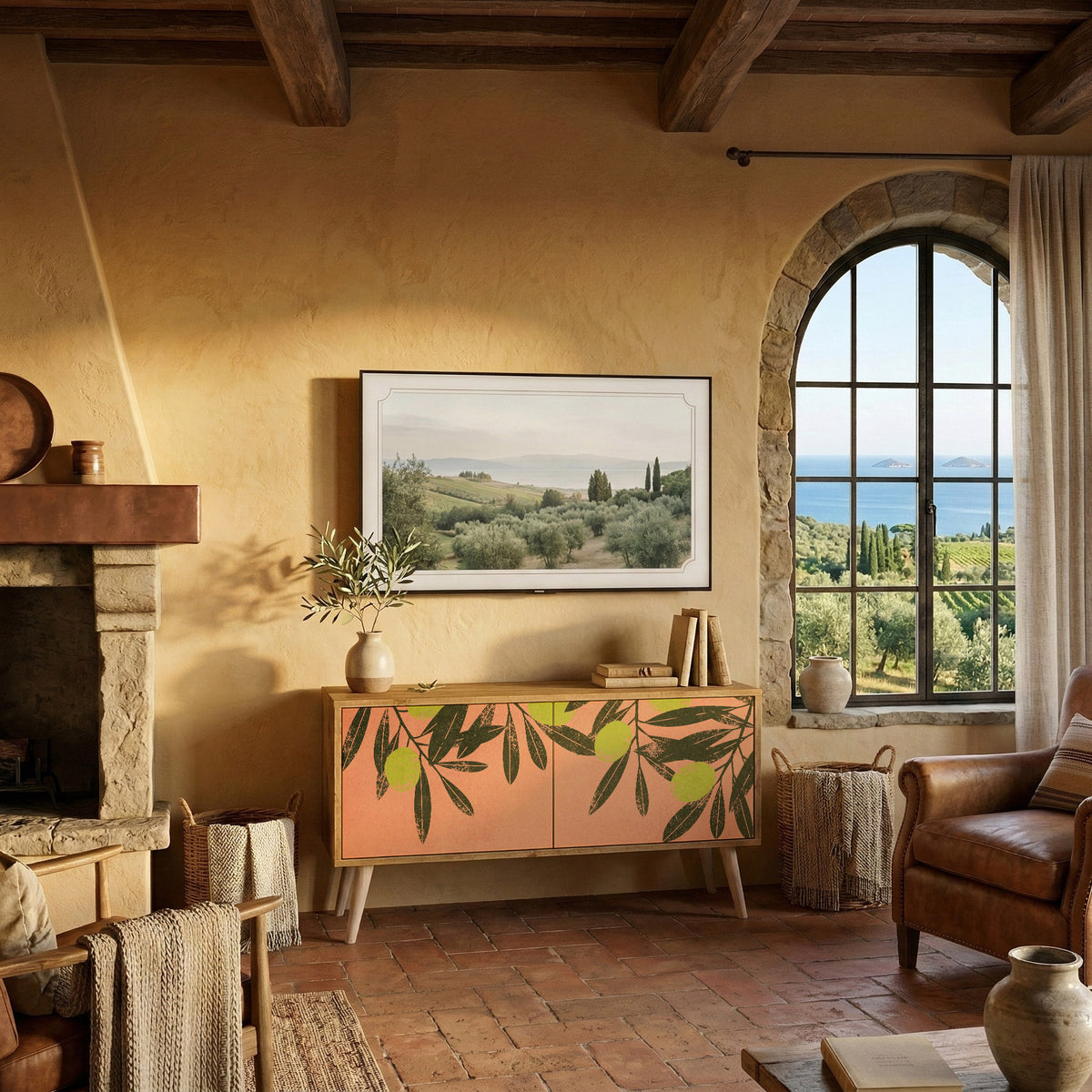 JUICY OLIVES Mueble de TV Compacto de 2 puertas