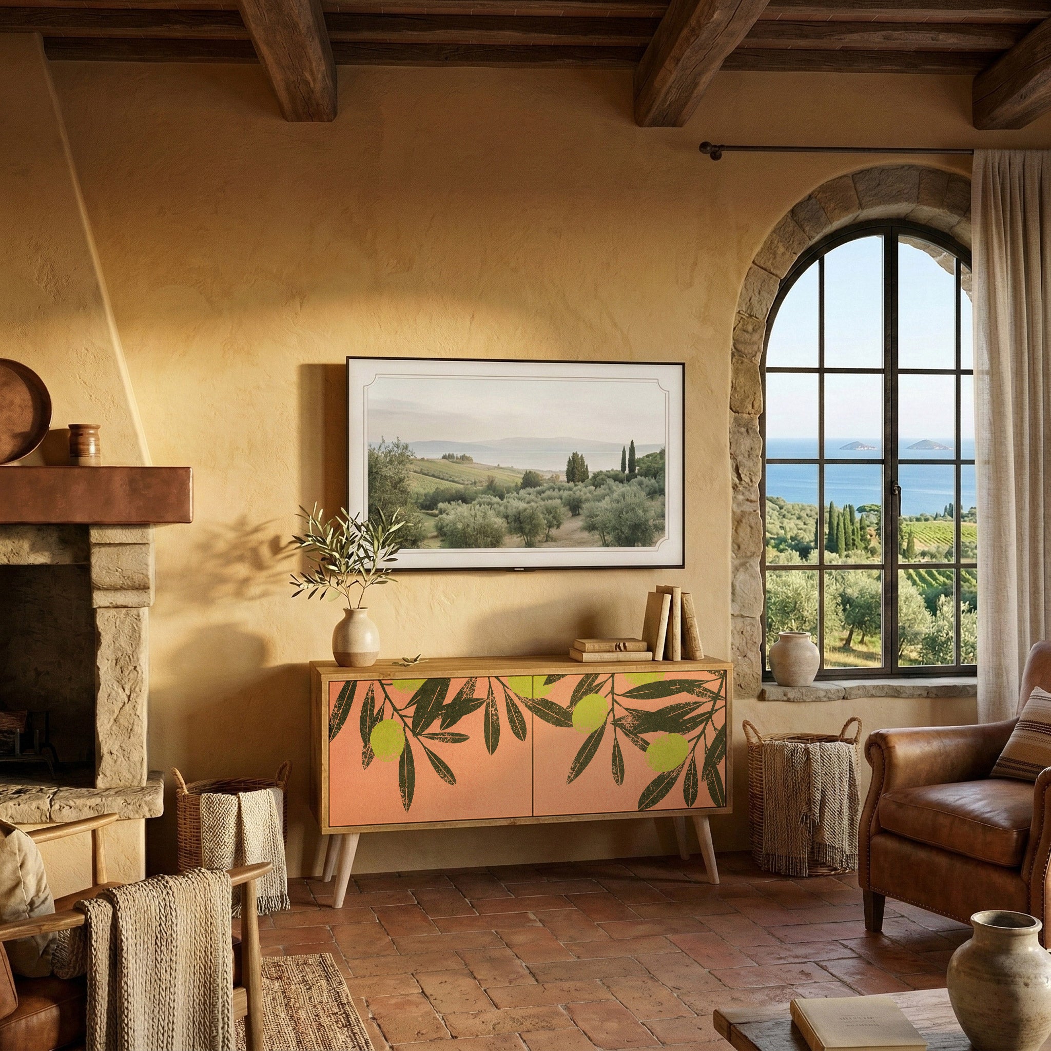 JUICY OLIVES Mueble de TV Compacto de 2 puertas