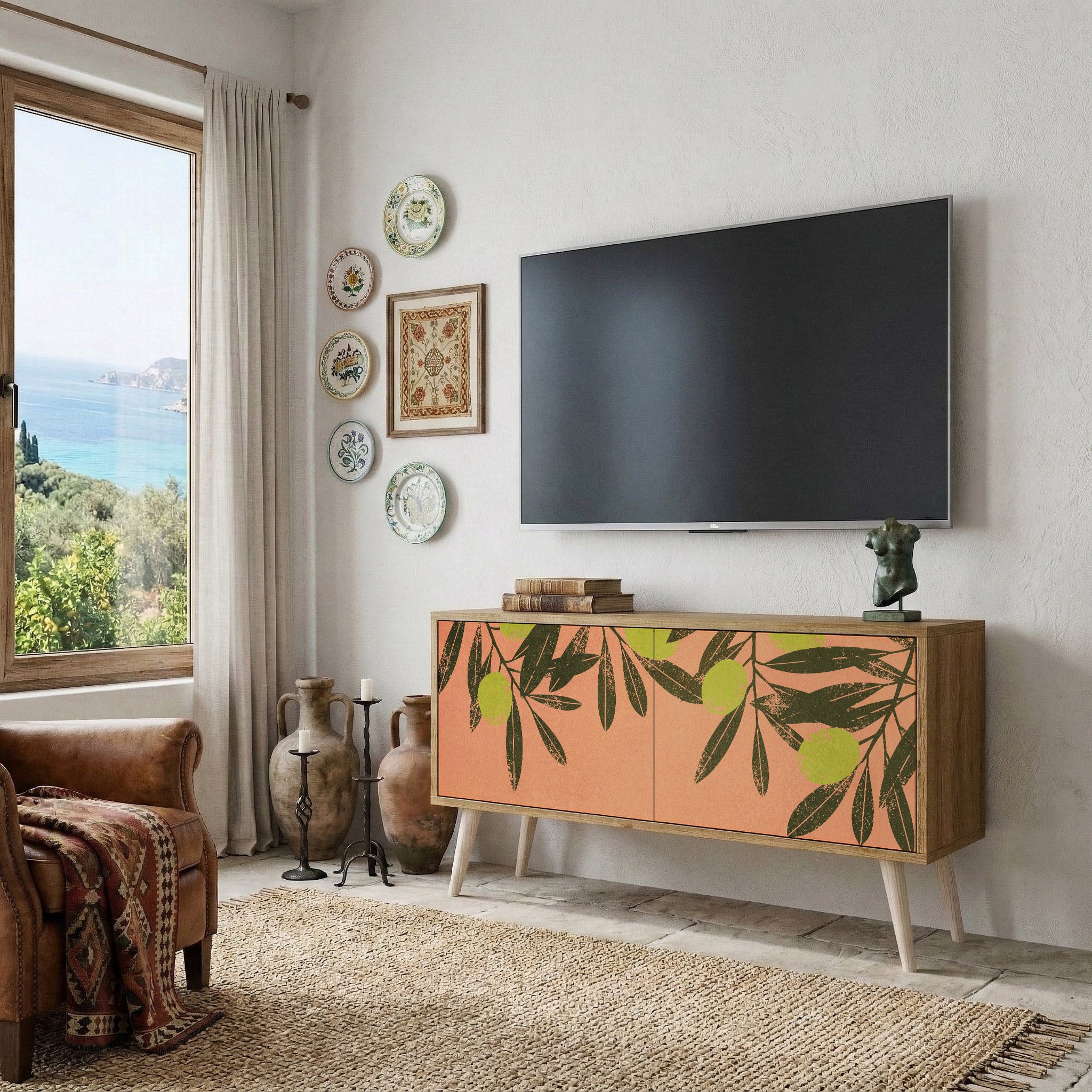 JUICY OLIVES Mueble de TV Compacto de 2 puertas