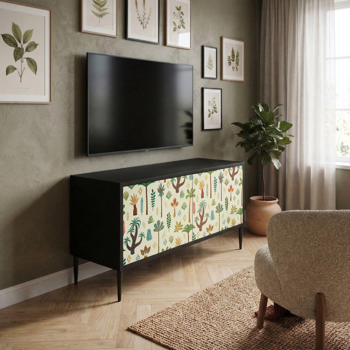 PALM SPRING Mueble de TV Compacto de 2 puertas