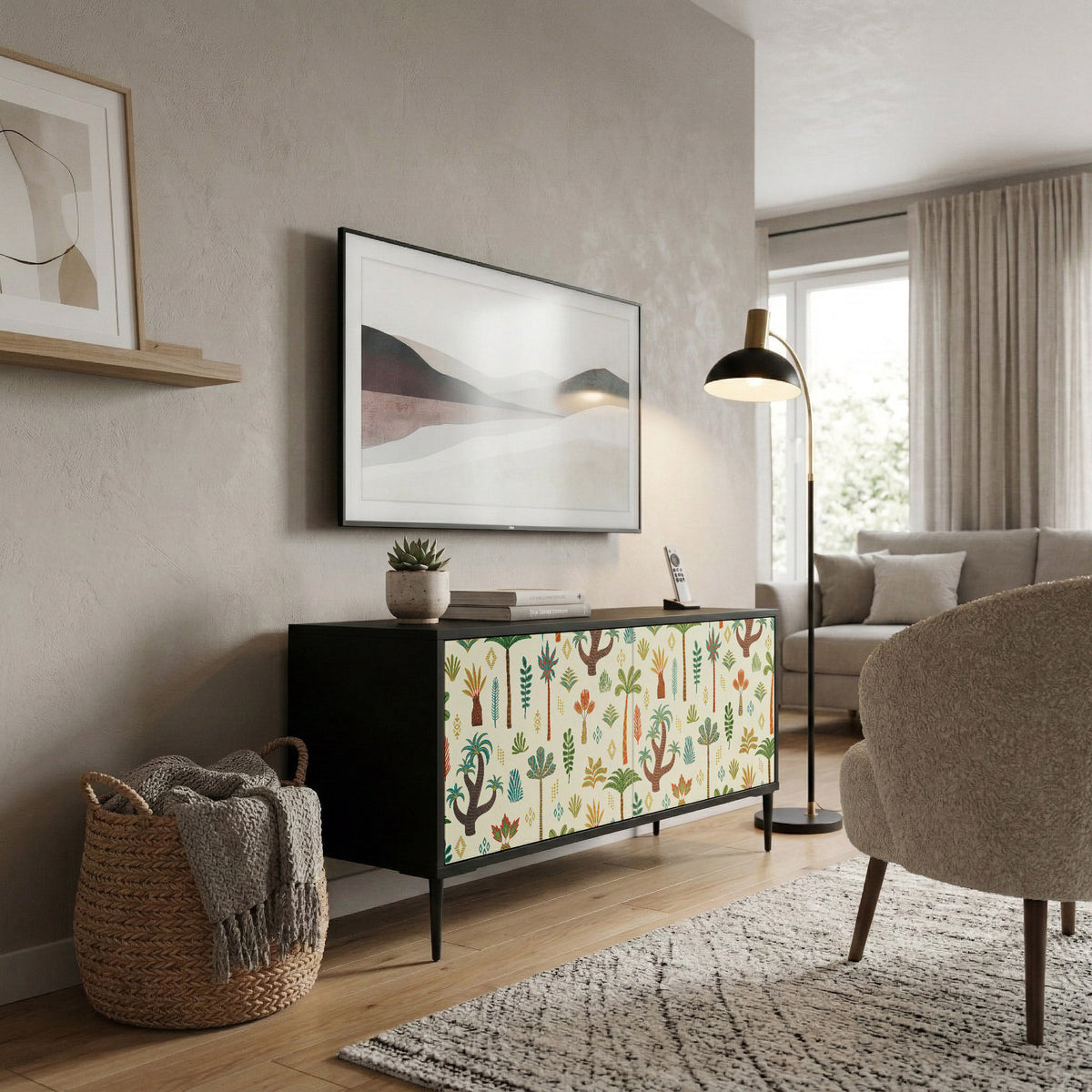 PALM SPRING Mueble de TV Compacto de 2 puertas