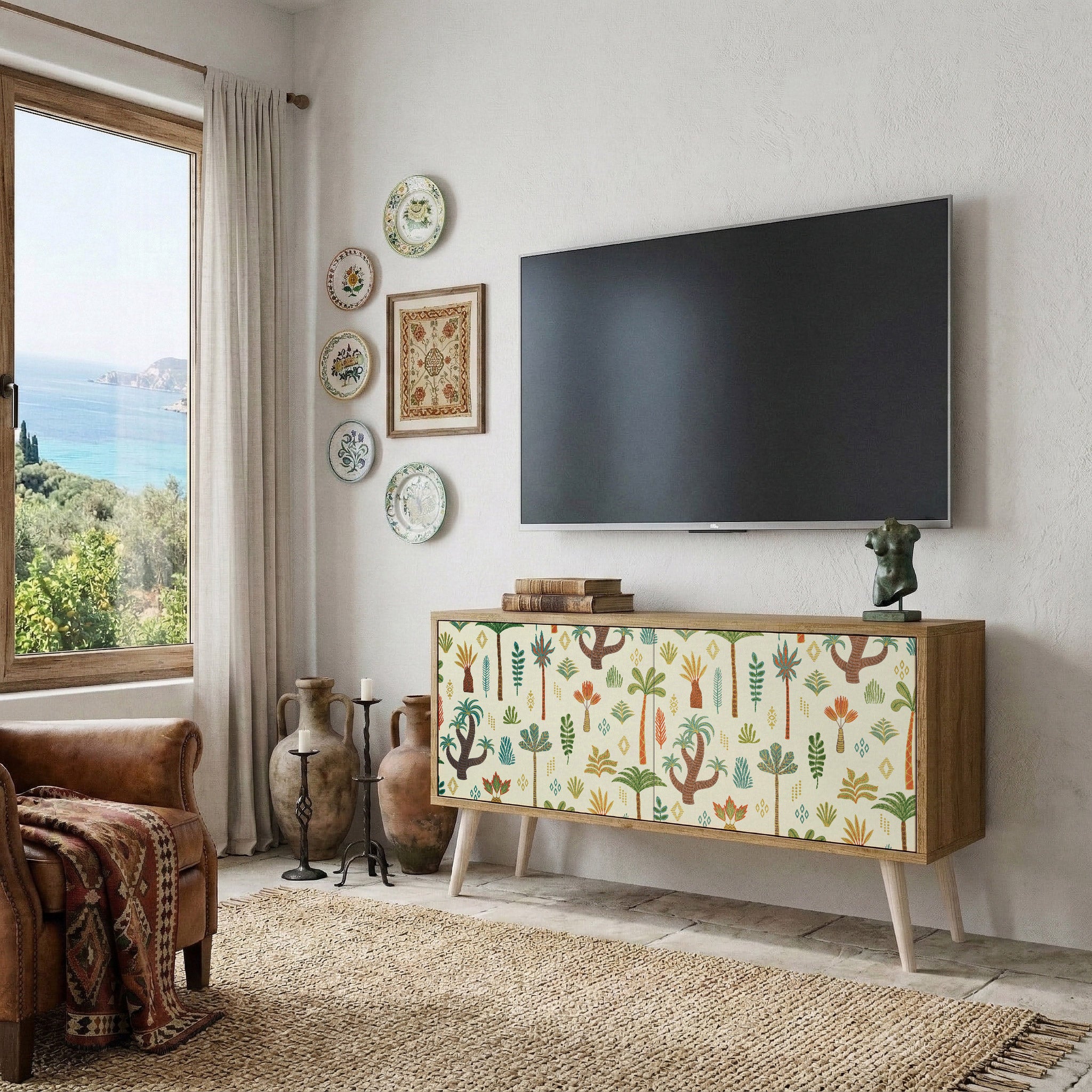 PALM SPRING Mueble de TV Compacto de 2 puertas