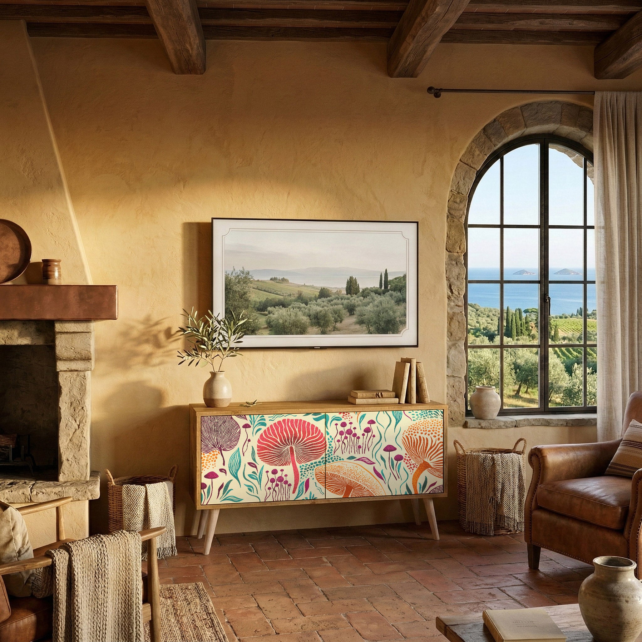 FUNGUS FANTASY Mueble de TV Compacto de 2 puertas