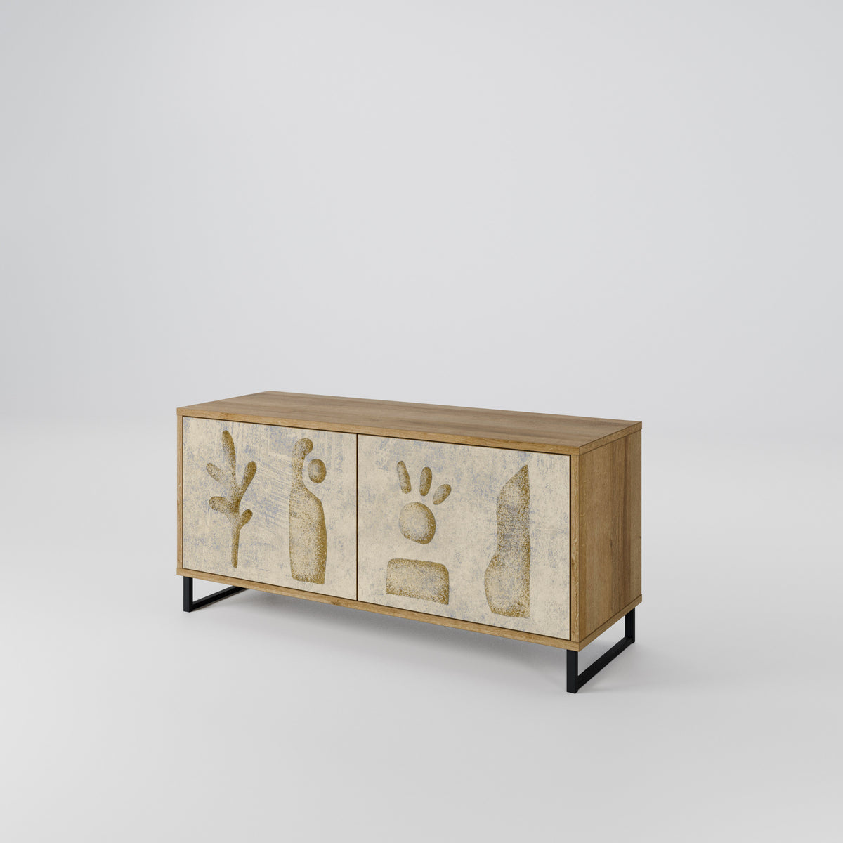 SAND SCULPTURES Mueble de TV Compacto de 2 puertas