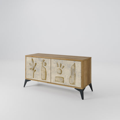 SAND SCULPTURES Mueble de TV Compacto de 2 puertas