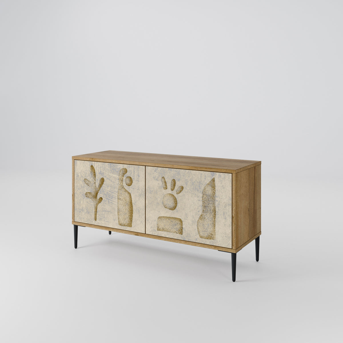 SAND SCULPTURES Mueble de TV Compacto de 2 puertas