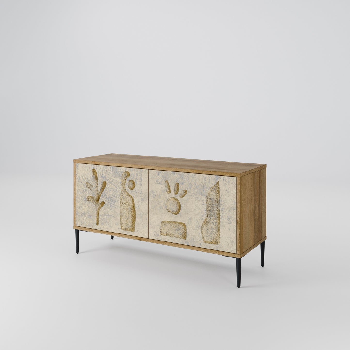 SAND SCULPTURES Mueble de TV Compacto de 2 puertas
