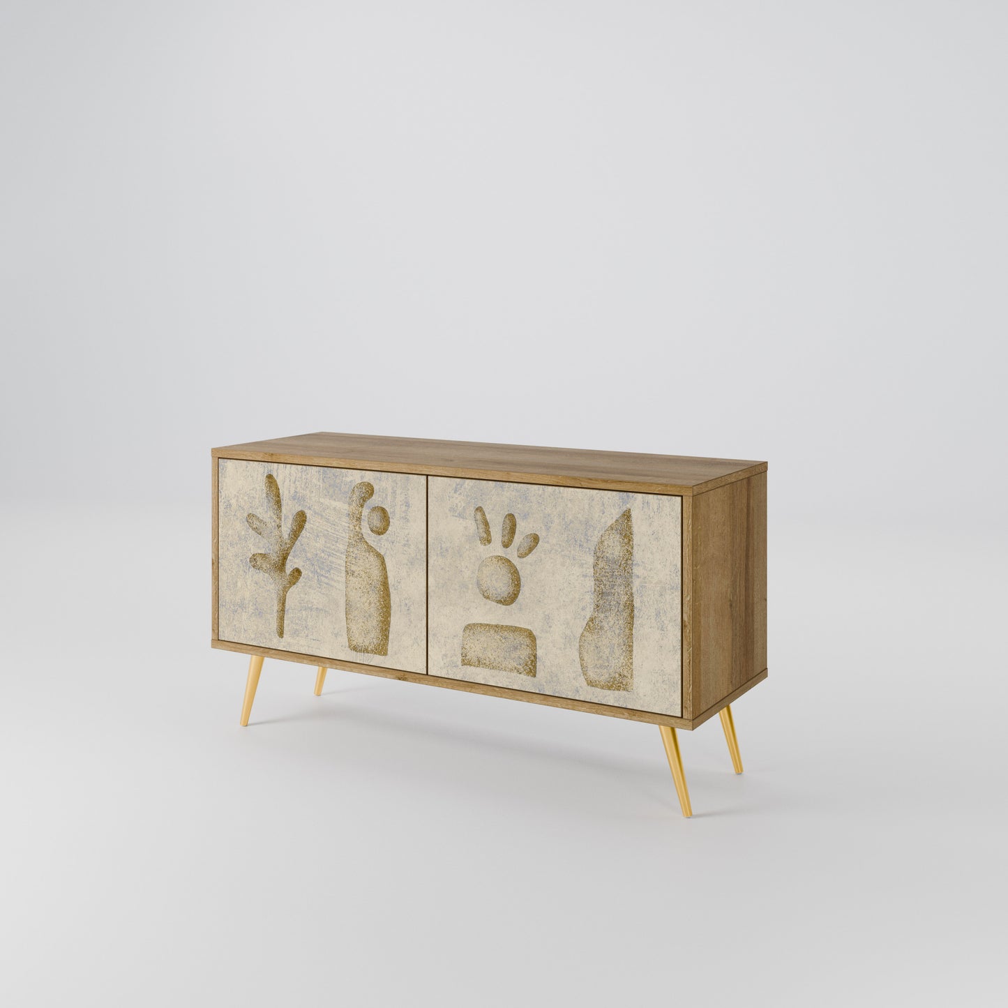 SAND SCULPTURES Mueble de TV Compacto de 2 puertas