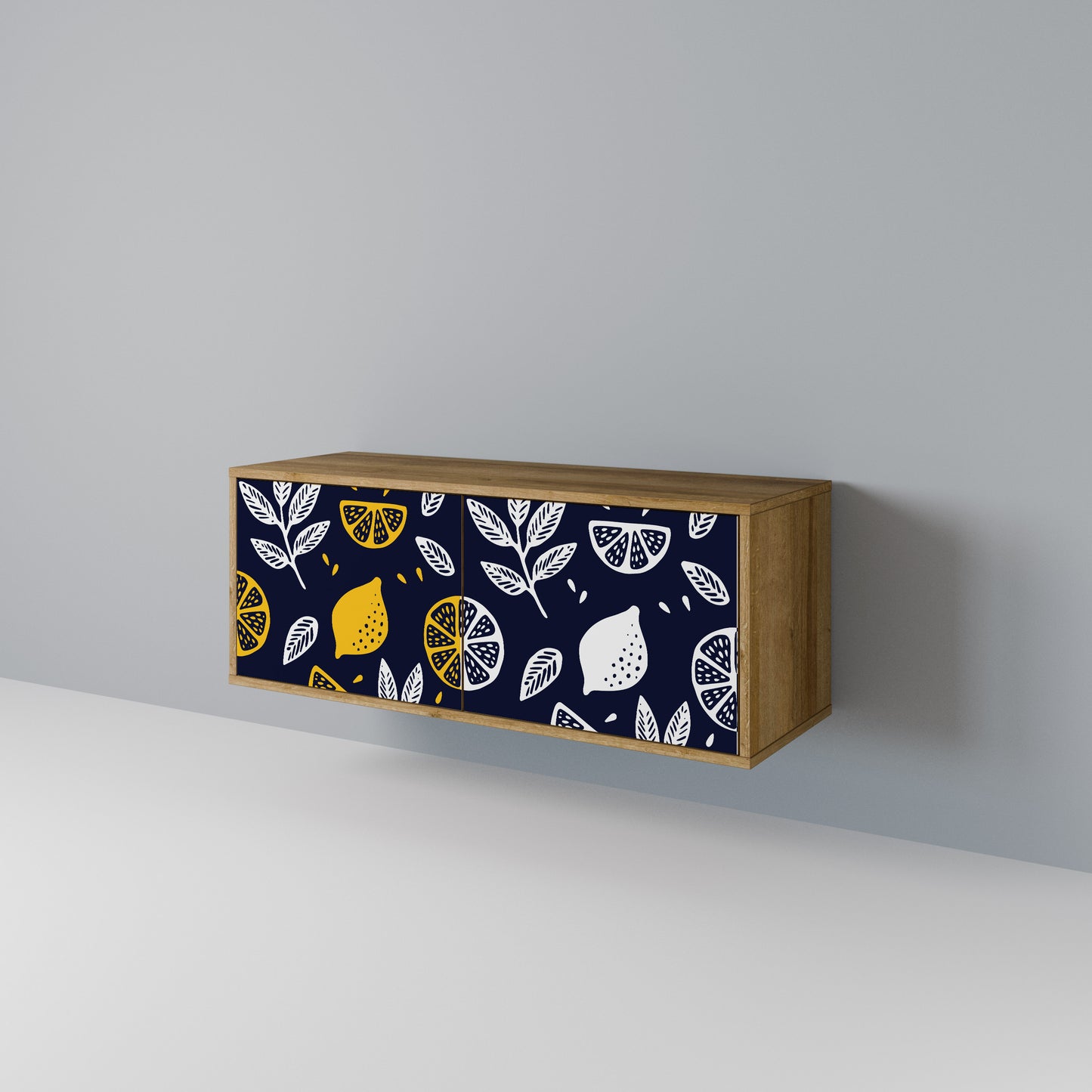 CITRUS BLACK AND WHITE Mueble de TV Compacto de 2 puertas