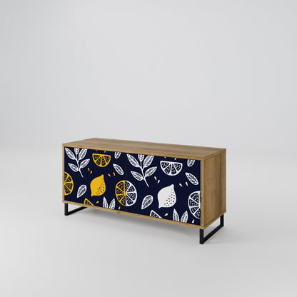 CITRUS BLACK AND WHITE Mueble de TV Compacto de 2 puertas