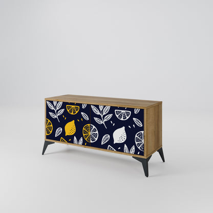 CITRUS BLACK AND WHITE Mueble de TV Compacto de 2 puertas