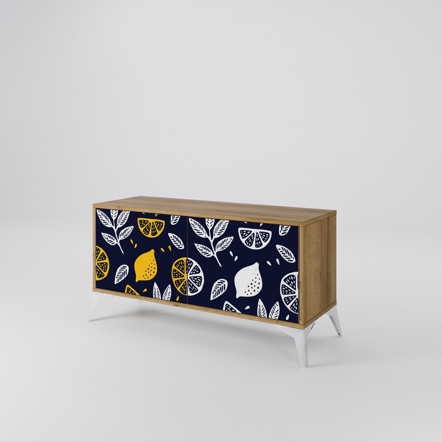 CITRUS BLACK AND WHITE Mueble de TV Compacto de 2 puertas