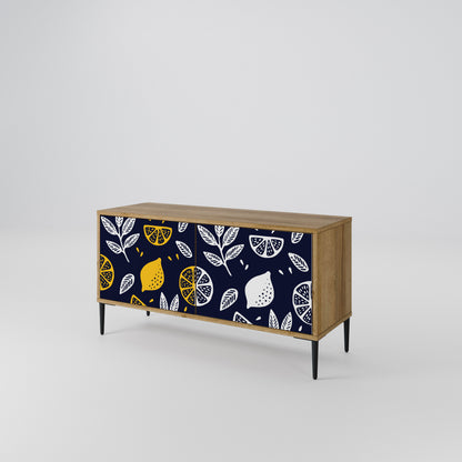 CITRUS BLACK AND WHITE Mueble de TV Compacto de 2 puertas
