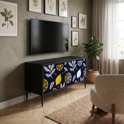 CITRUS BLACK AND WHITE Mueble de TV Compacto de 2 puertas