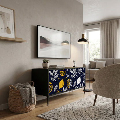 CITRUS BLACK AND WHITE Mueble de TV Compacto de 2 puertas