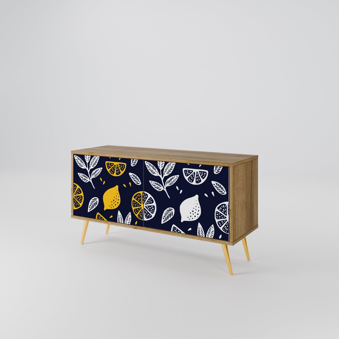 CITRUS BLACK AND WHITE Mueble de TV Compacto de 2 puertas