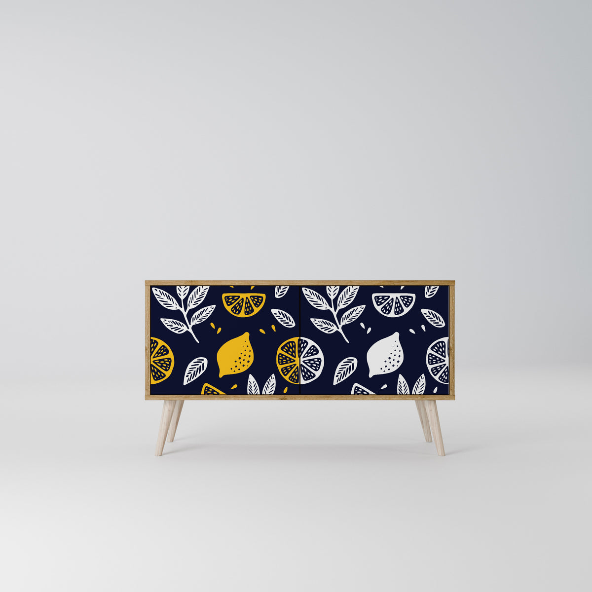 CITRUS BLACK AND WHITE Mueble de TV Compacto de 2 puertas