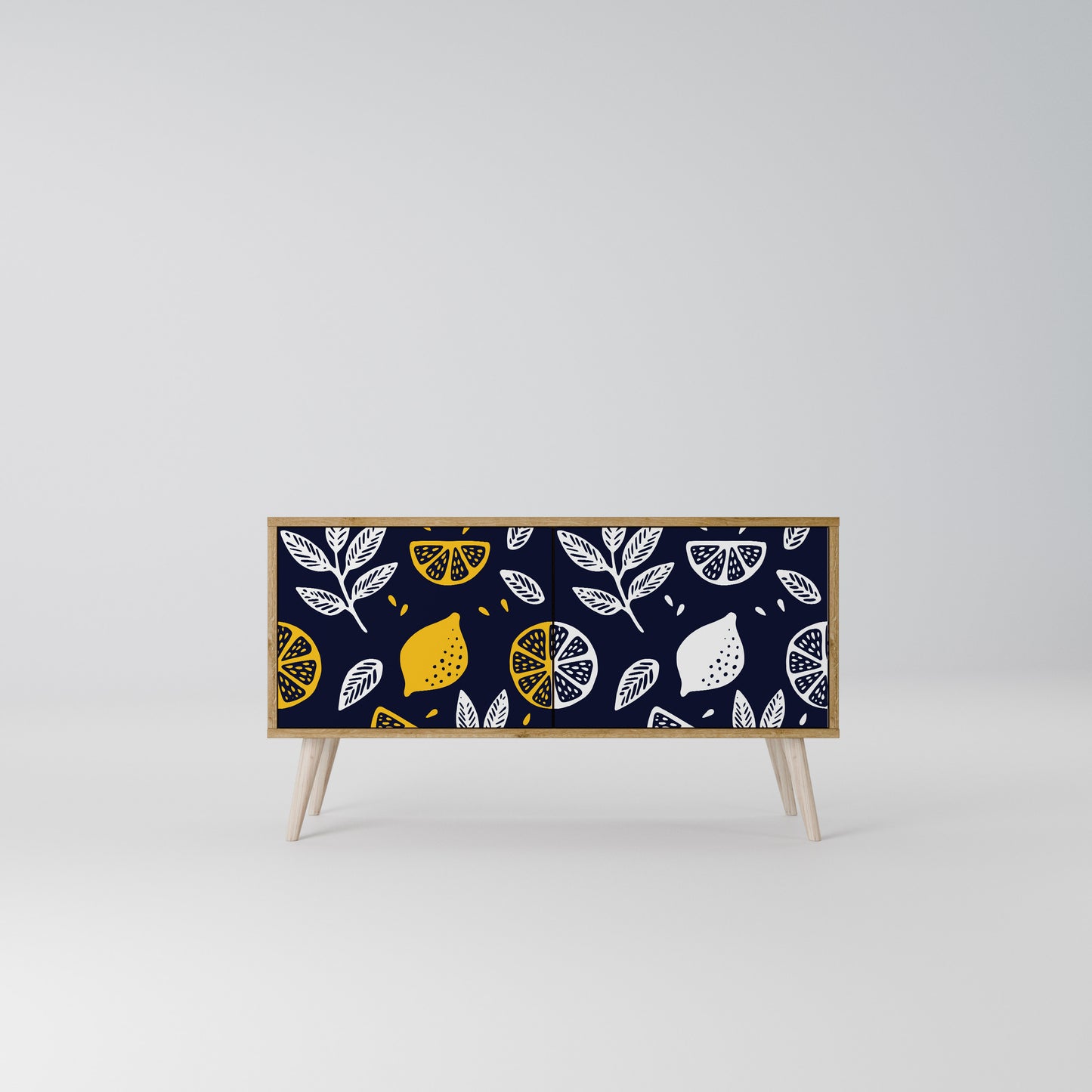 CITRUS BLACK AND WHITE Mueble de TV Compacto de 2 puertas
