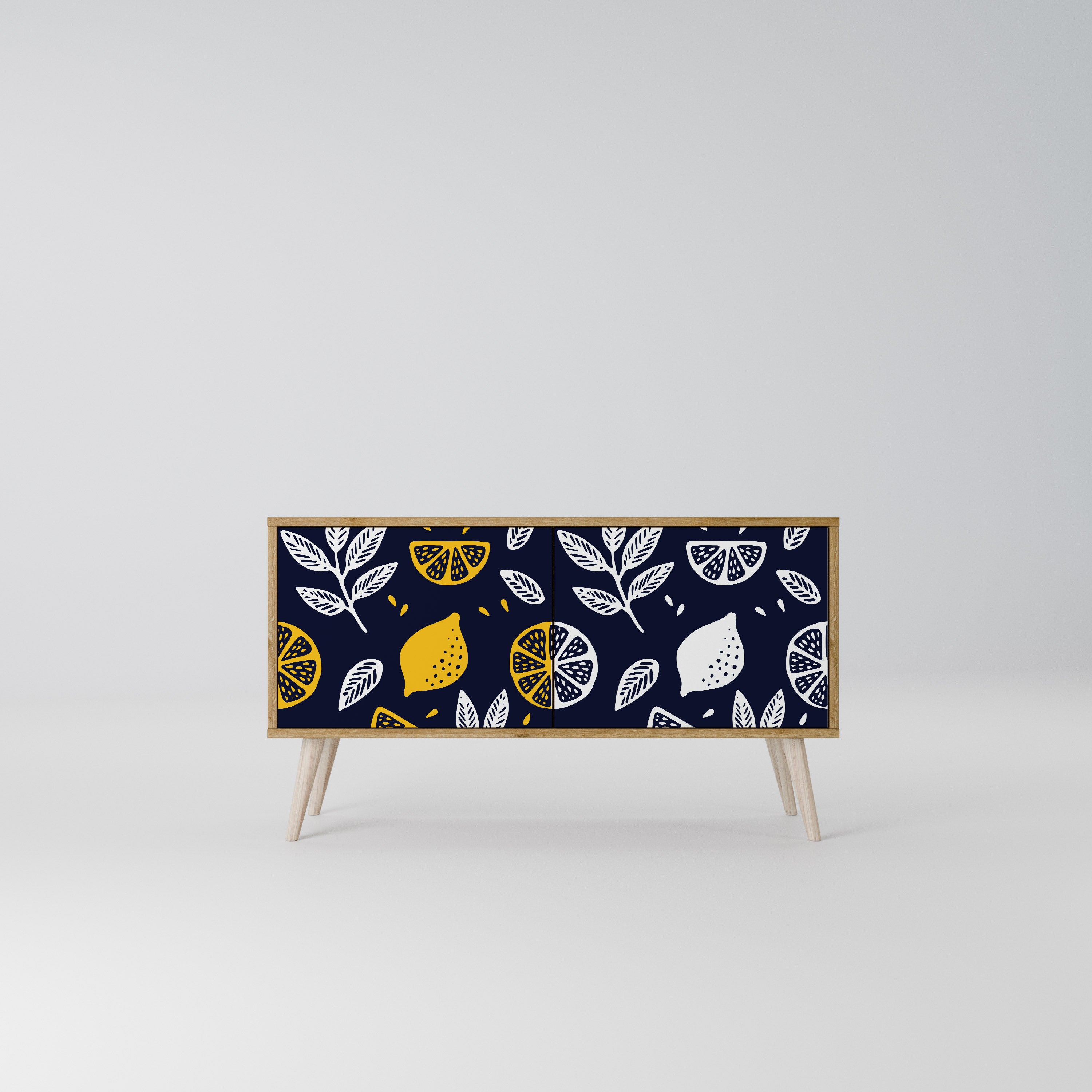 CITRUS BLACK AND WHITE Mueble de TV Compacto de 2 puertas