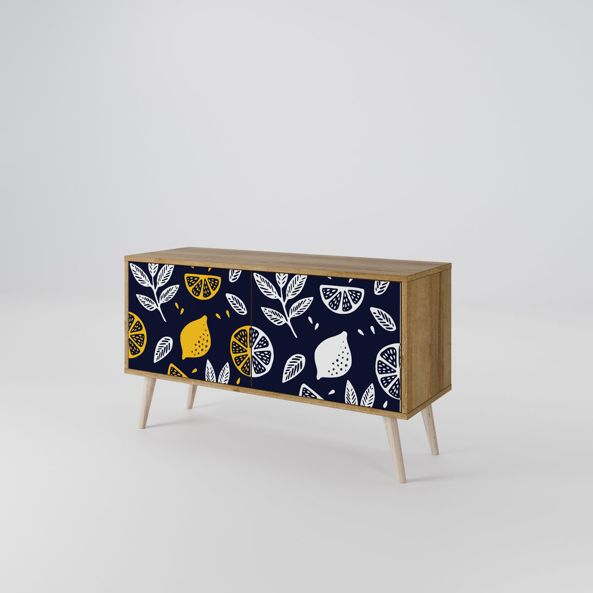 CITRUS BLACK AND WHITE Mueble de TV Compacto de 2 puertas