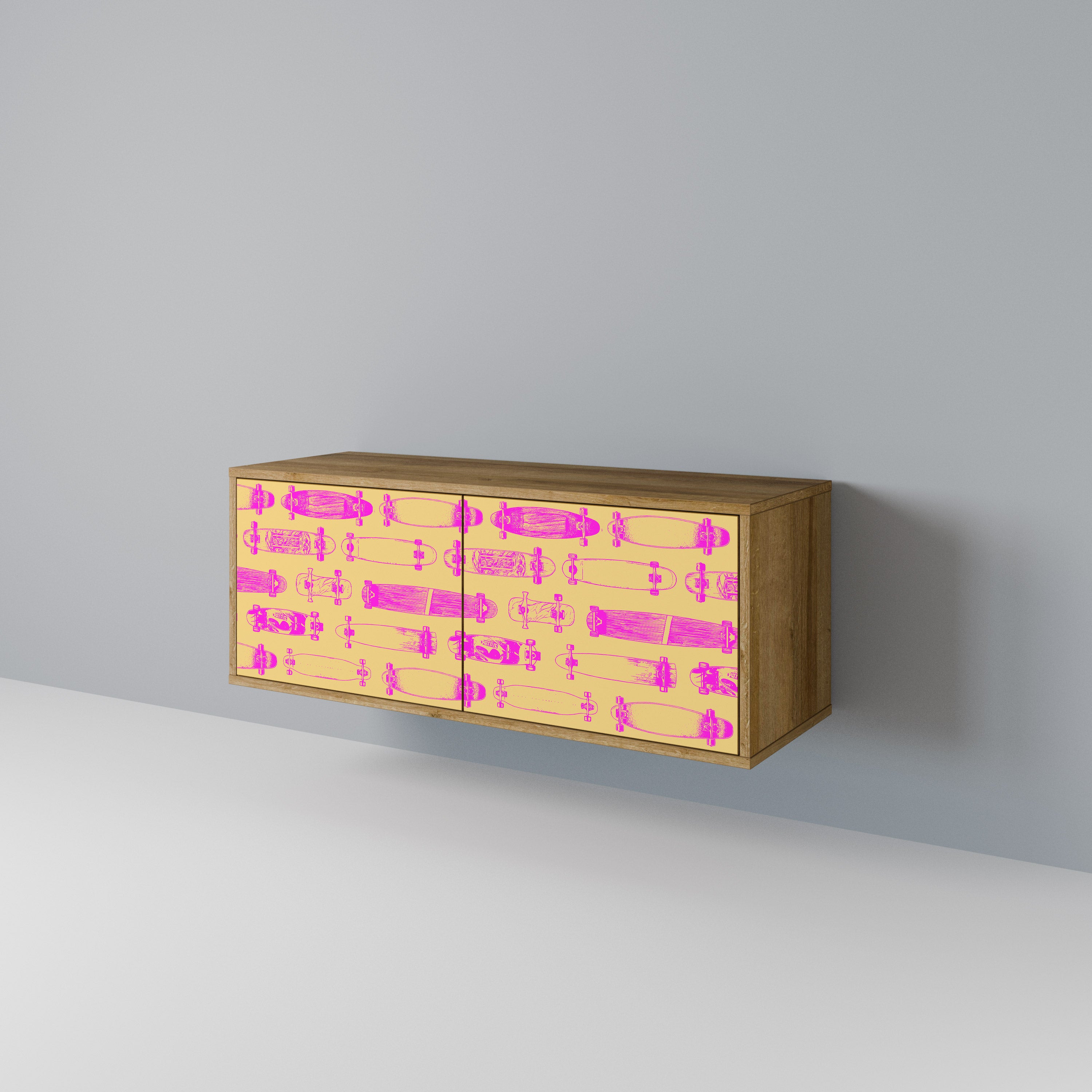 SKATEBOARD ARTISTRY Compact 2-Door TV Cabinet