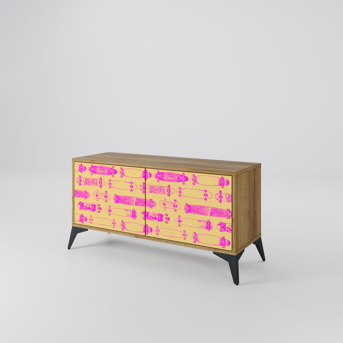 SKATEBOARD ARTISTRY Mueble de TV Compacto de 2 puertas