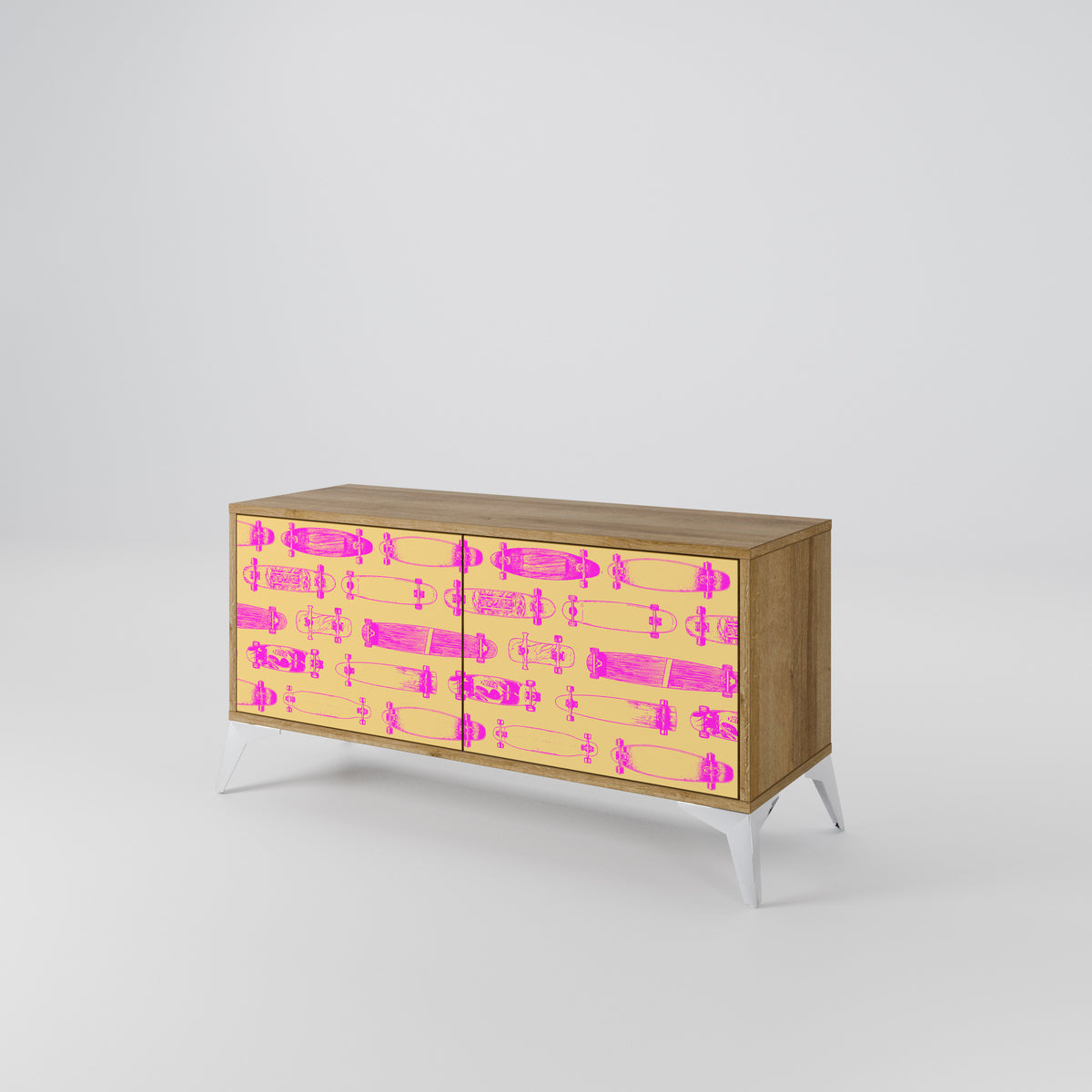 SKATEBOARD ARTISTRY Mueble de TV Compacto de 2 puertas