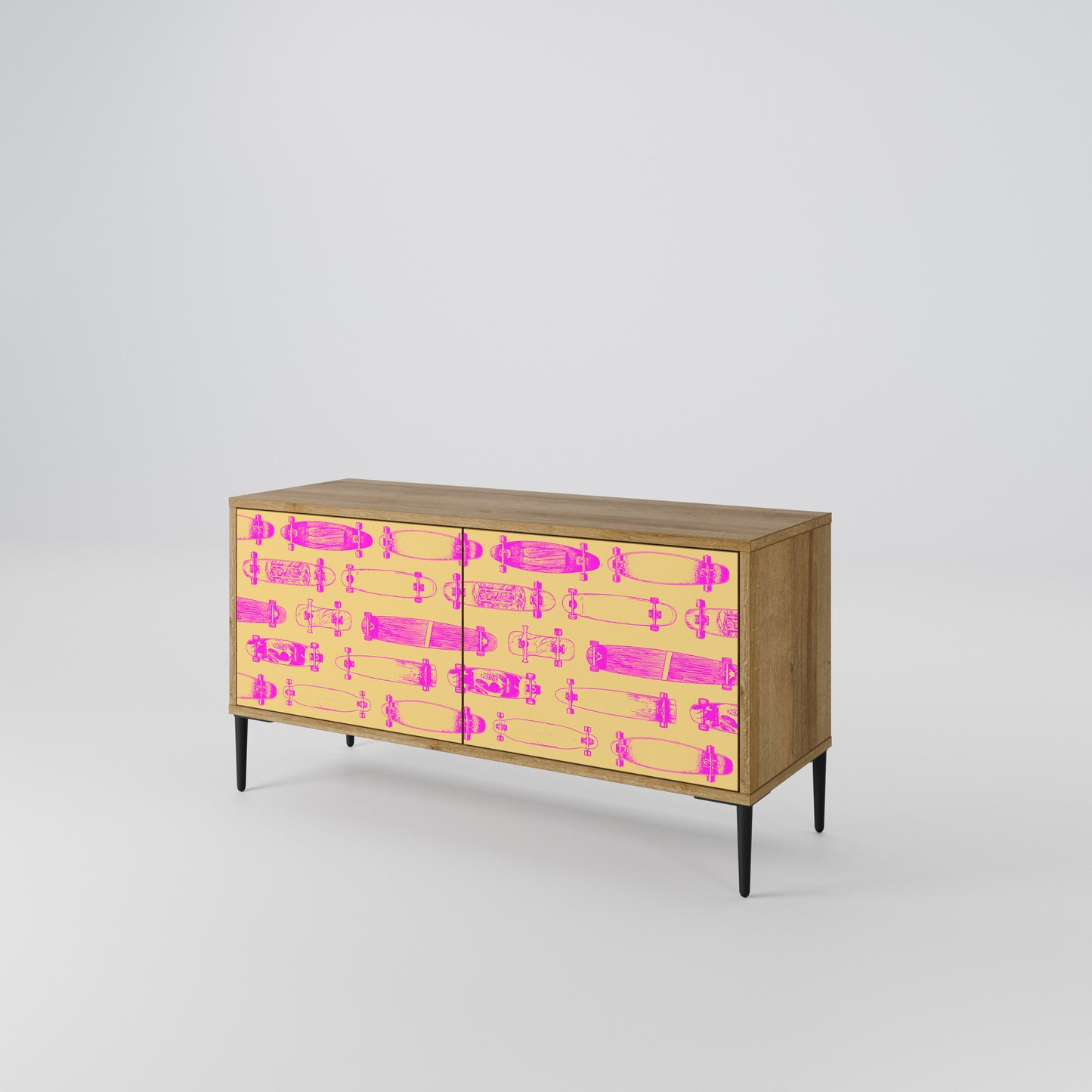 SKATEBOARD ARTISTRY Mueble de TV Compacto de 2 puertas