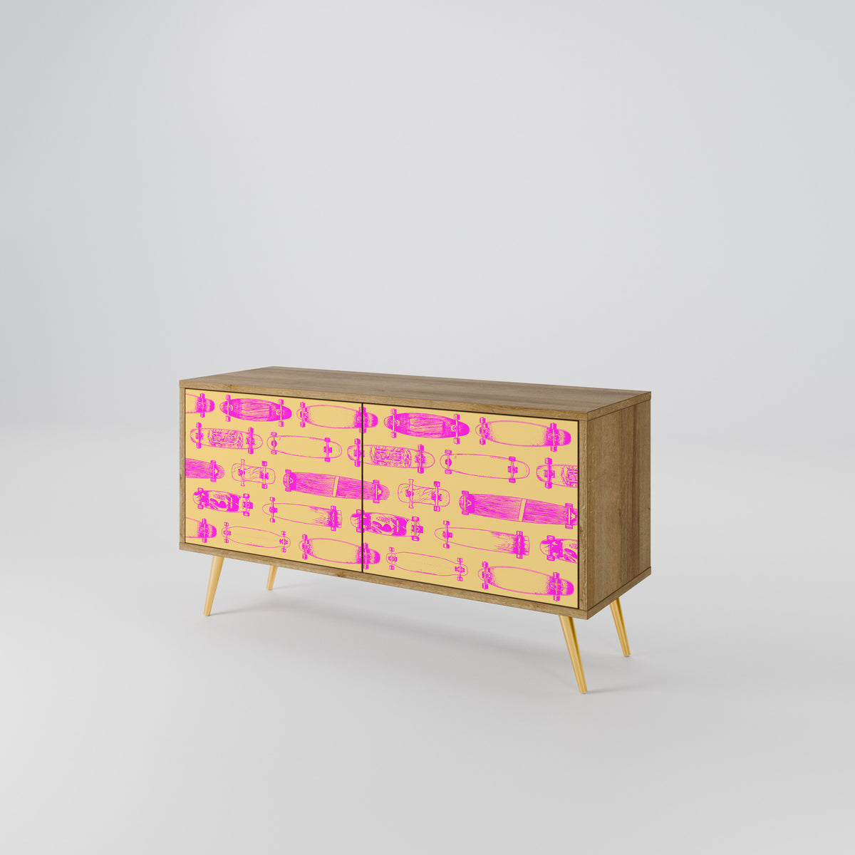 SKATEBOARD ARTISTRY Mueble de TV Compacto de 2 puertas