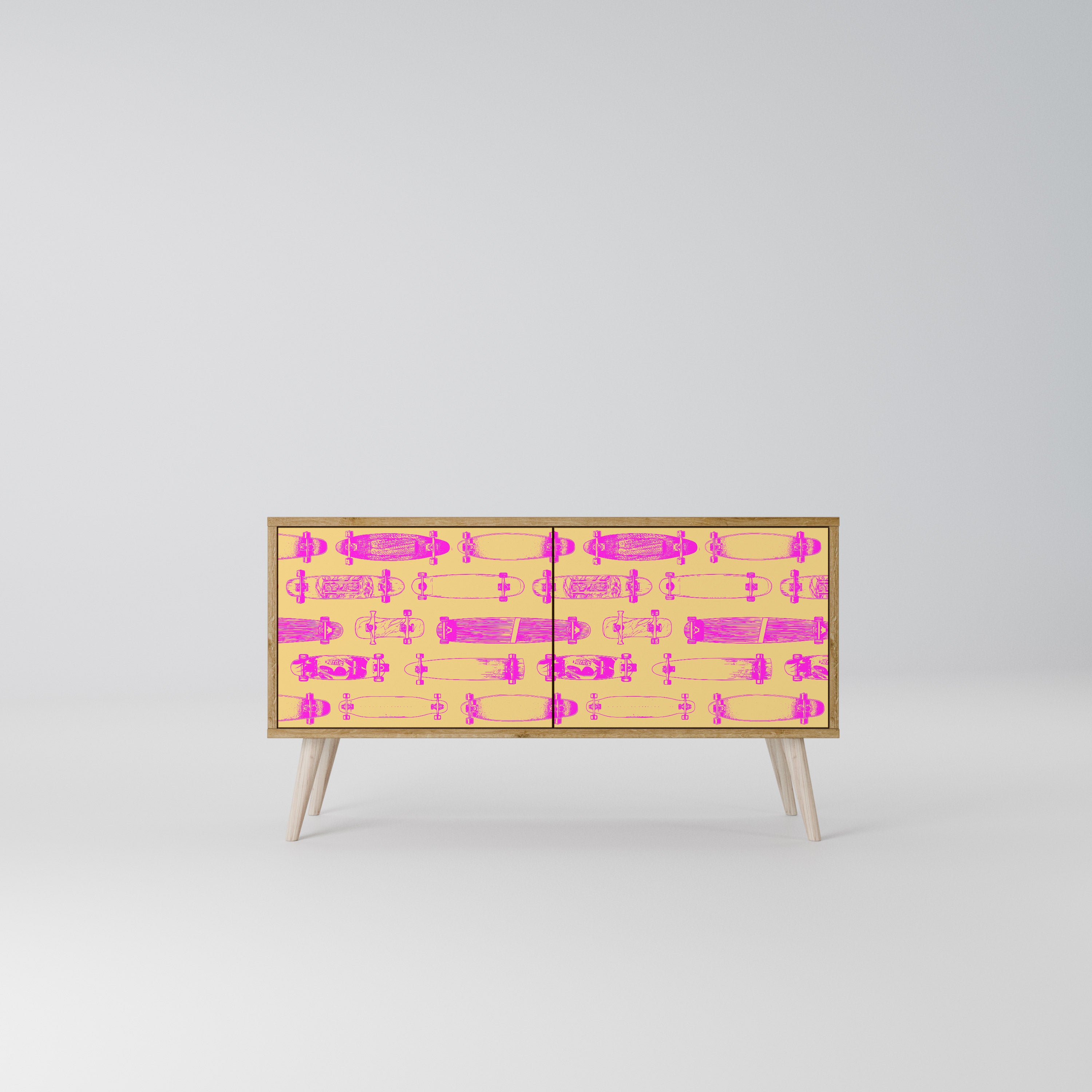 SKATEBOARD ARTISTRY Mueble de TV Compacto de 2 puertas