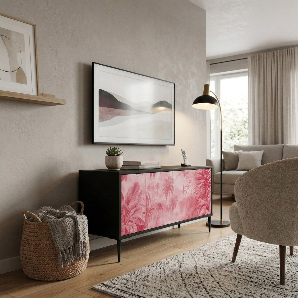 SWEET TROPICS Mueble de TV Compacto de 2 puertas