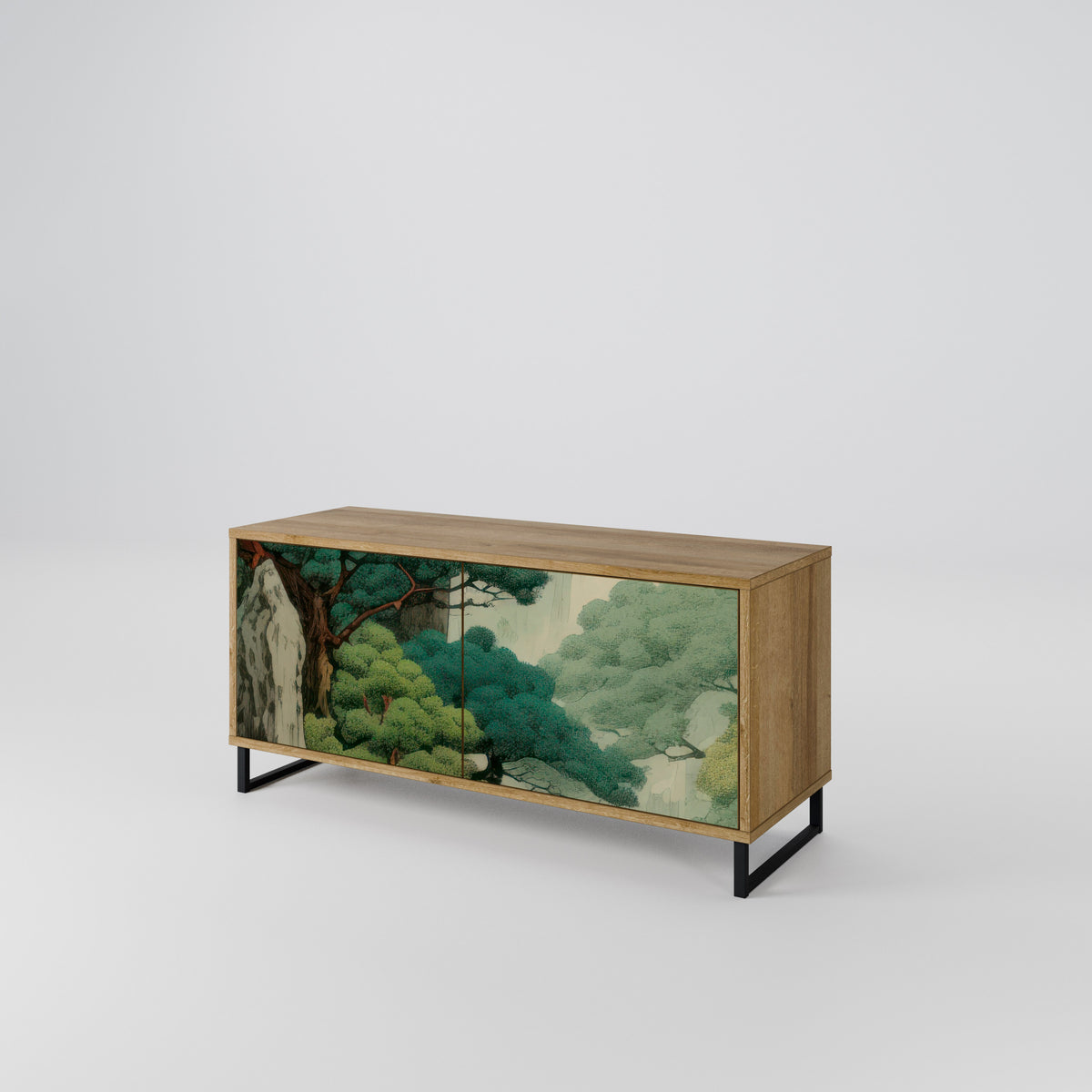 VERDURE ABYSS Mueble de TV Compacto de 2 puertas
