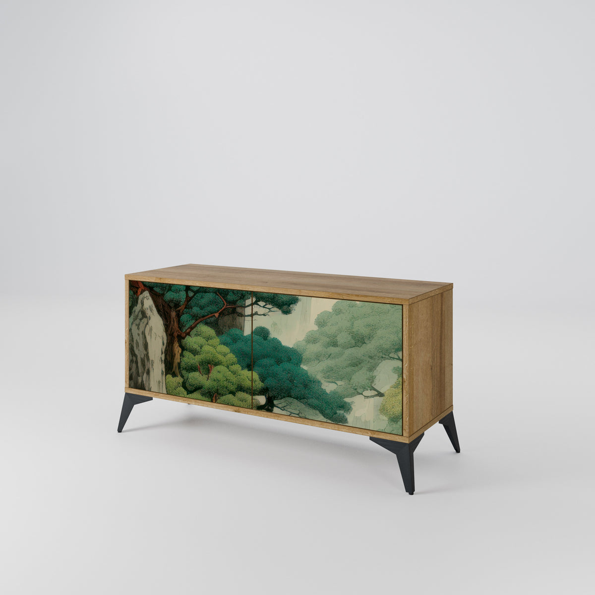 VERDURE ABYSS Mueble de TV Compacto de 2 puertas