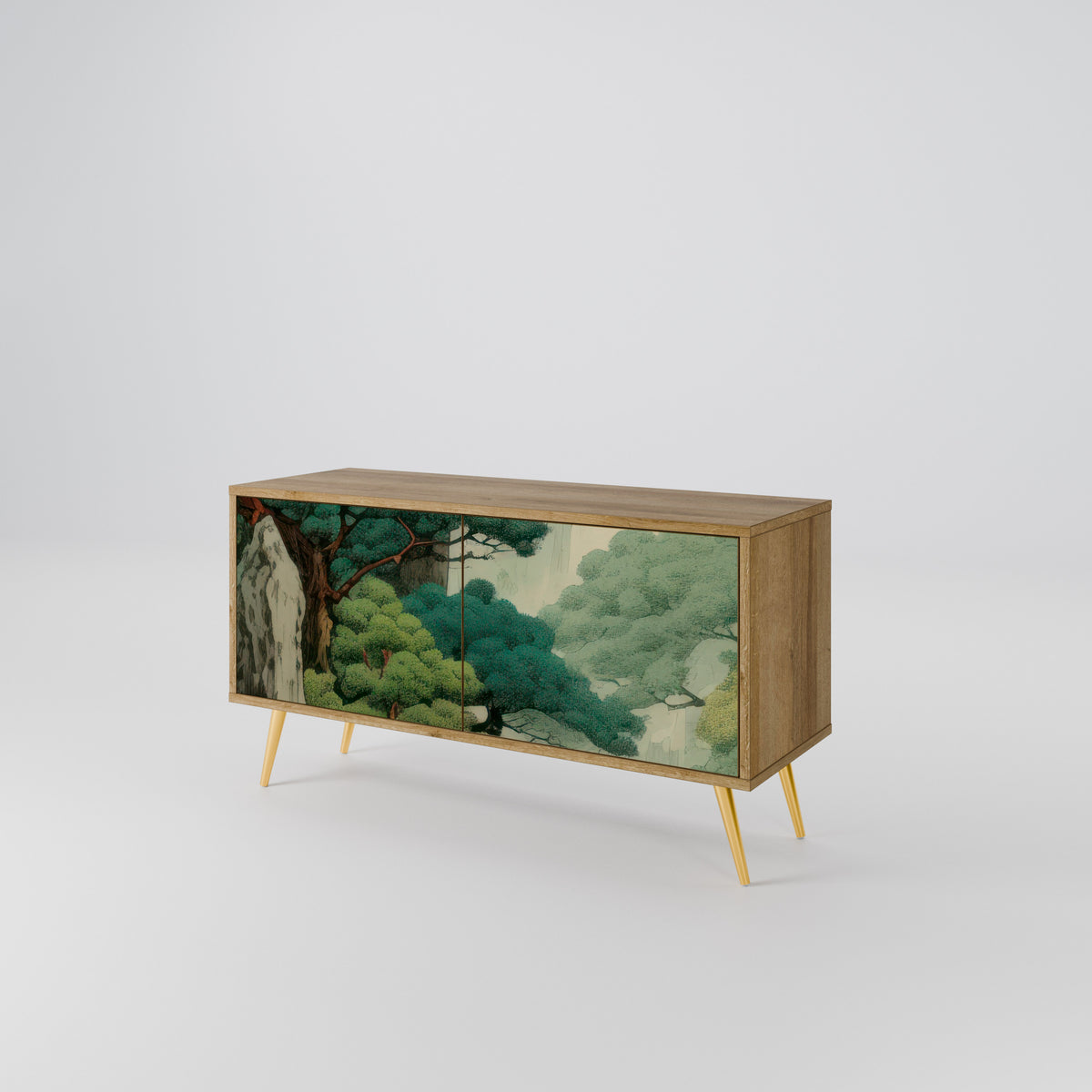 VERDURE ABYSS Mueble de TV Compacto de 2 puertas