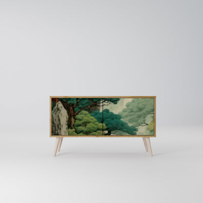 VERDURE ABYSS Mueble de TV Compacto de 2 puertas