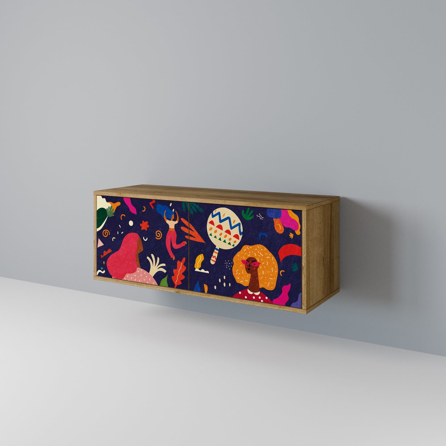 FESTIVE PLEASURES Mueble de TV Compacto de 2 puertas