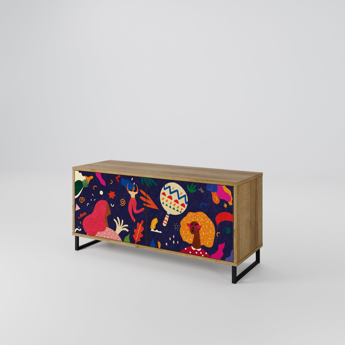 FESTIVE PLEASURES Mueble de TV Compacto de 2 puertas