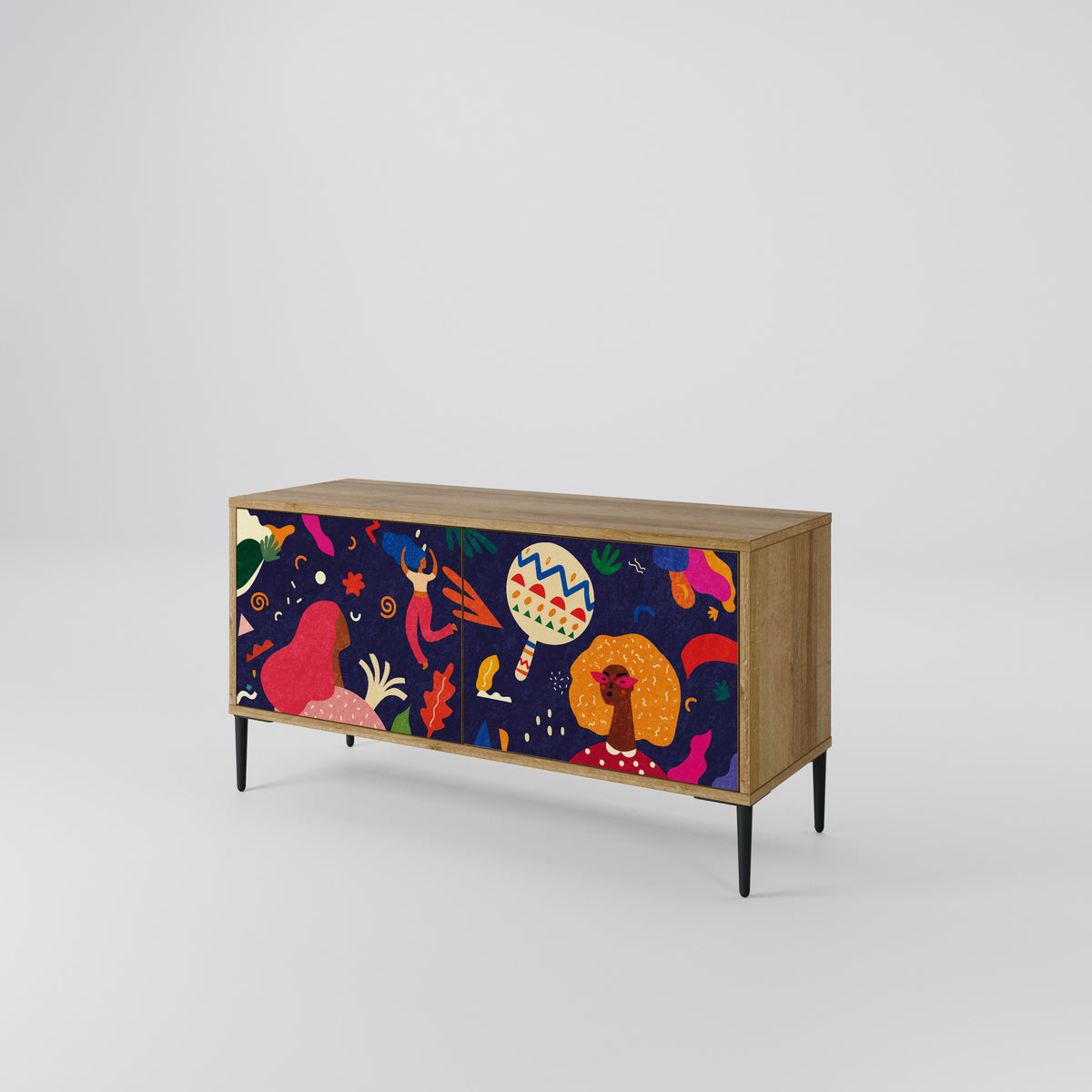 FESTIVE PLEASURES Mueble de TV Compacto de 2 puertas