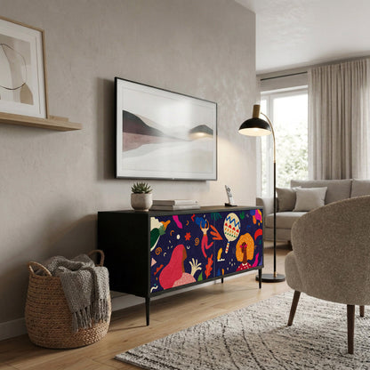 FESTIVE PLEASURES Mueble de TV Compacto de 2 puertas