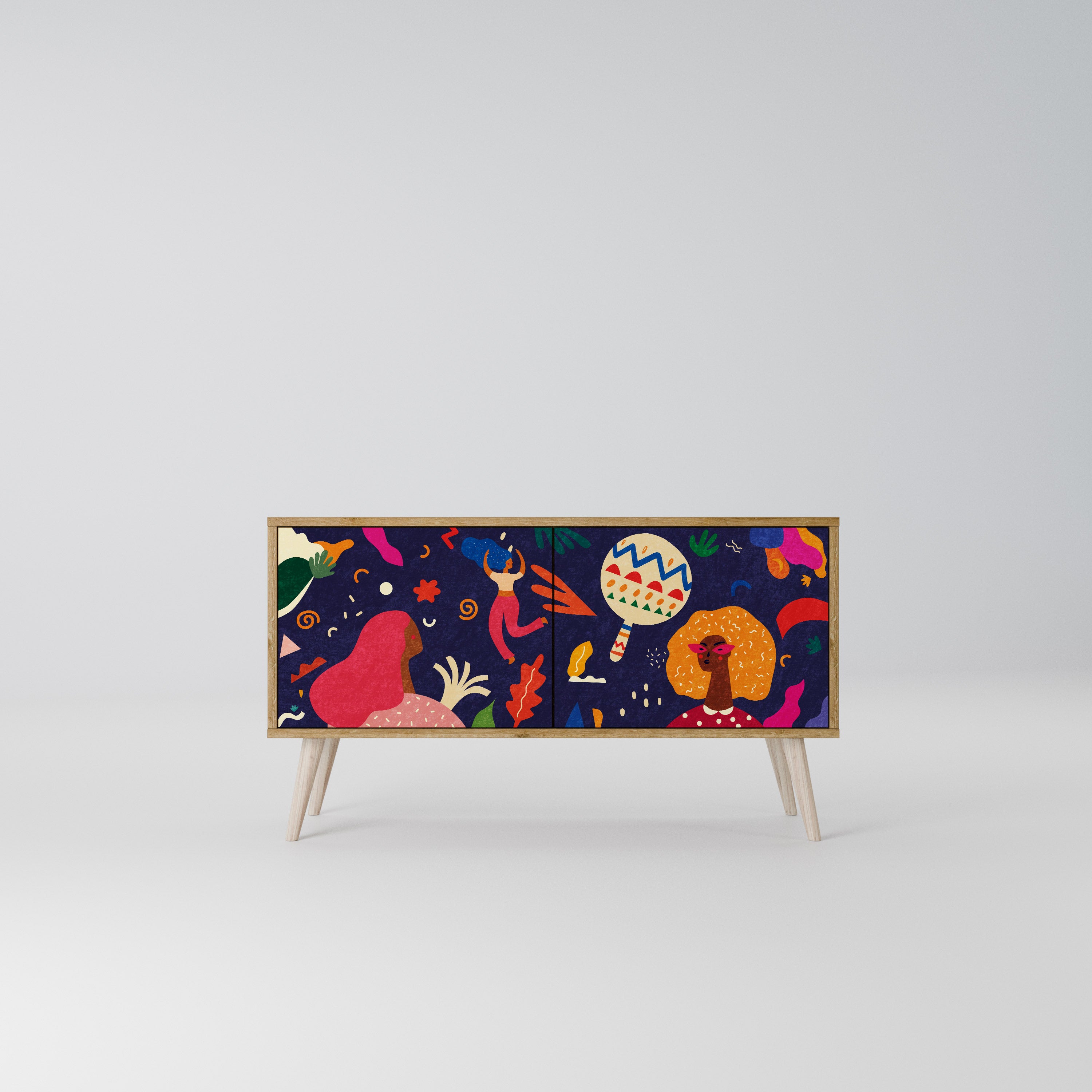 FESTIVE PLEASURES Mueble de TV Compacto de 2 puertas
