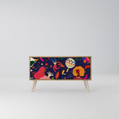FESTIVE PLEASURES Mueble de TV Compacto de 2 puertas
