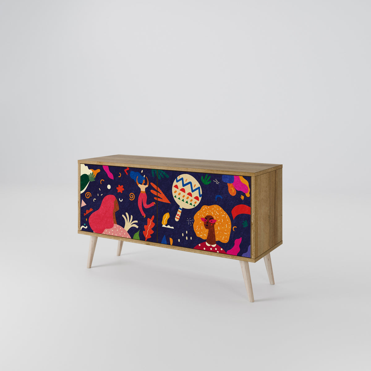 FESTIVE PLEASURES Mueble de TV Compacto de 2 puertas