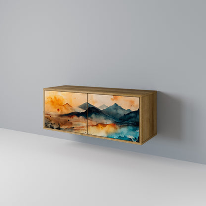 OMINOUS MOUNTAINS Mueble de TV Compacto de 2 puertas