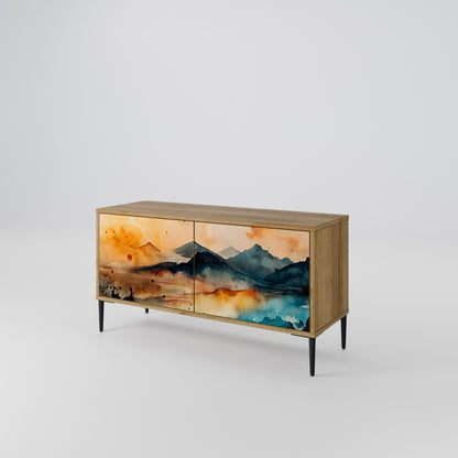 OMINOUS MOUNTAINS Mueble de TV Compacto de 2 puertas