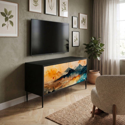 OMINOUS MOUNTAINS Mueble de TV Compacto de 2 puertas