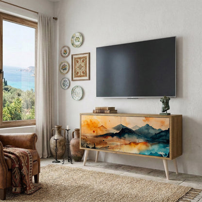 OMINOUS MOUNTAINS Mueble de TV Compacto de 2 puertas