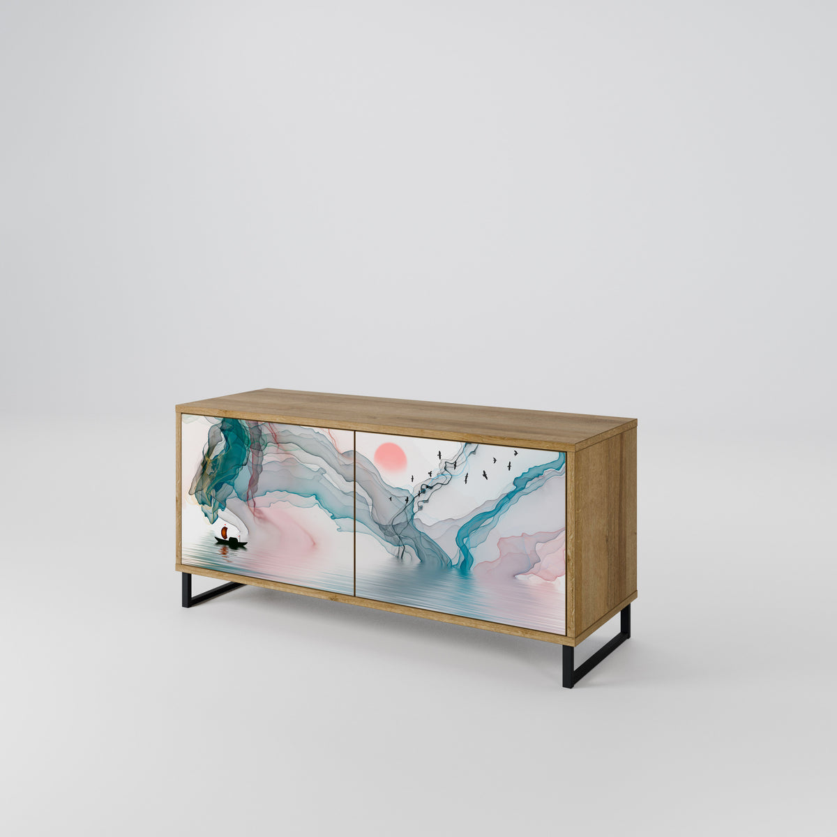 VELVET CROSSING Mueble de TV Compacto de 2 puertas